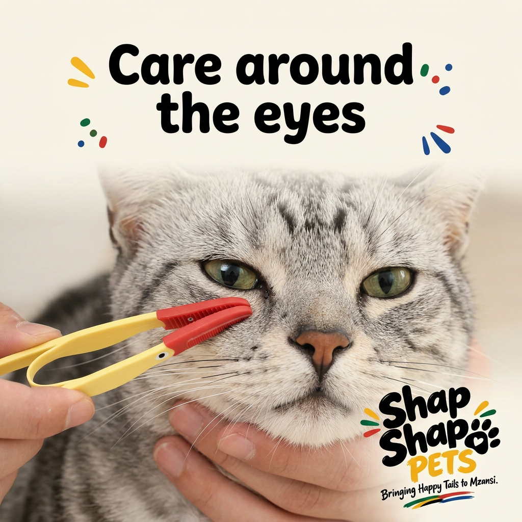 Branded cat under-eye grooming image