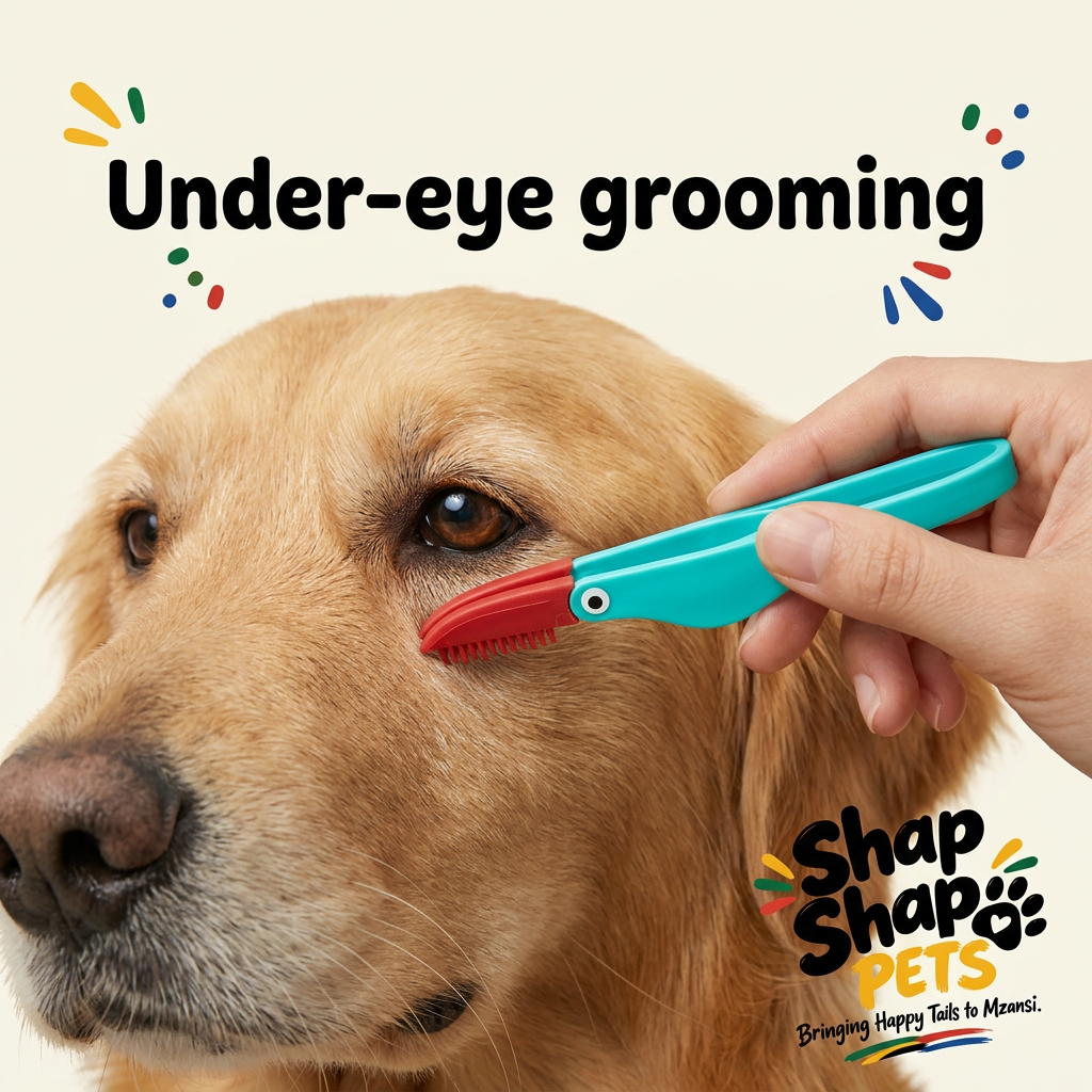 Branded dog under-eye grooming image