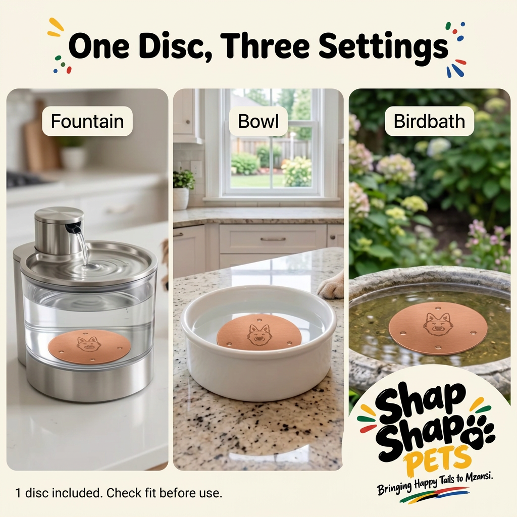 Copper disc in a fountain, bowl and birdbath